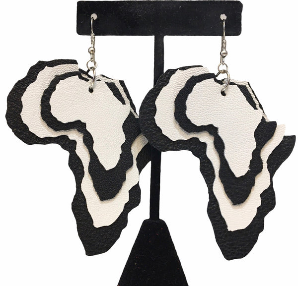 3" Upcycled Layered Africa Earrings