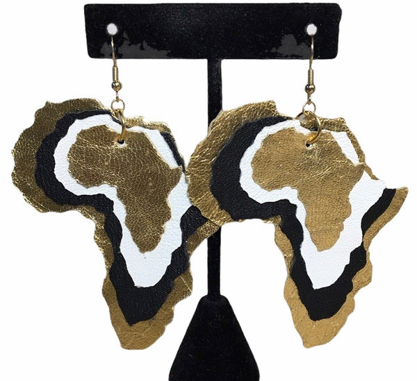 3" Upcycled Layered Africa Earrings