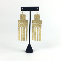 Upcycled Gold Leather Earrings