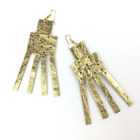 Upcycled Gold Leather Earrings